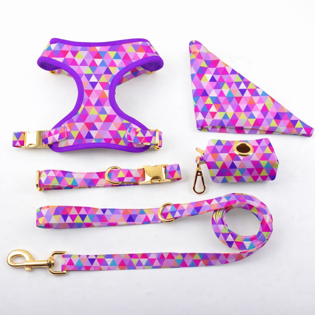 Neoprene Printed Dog Harness - Pink Diamond