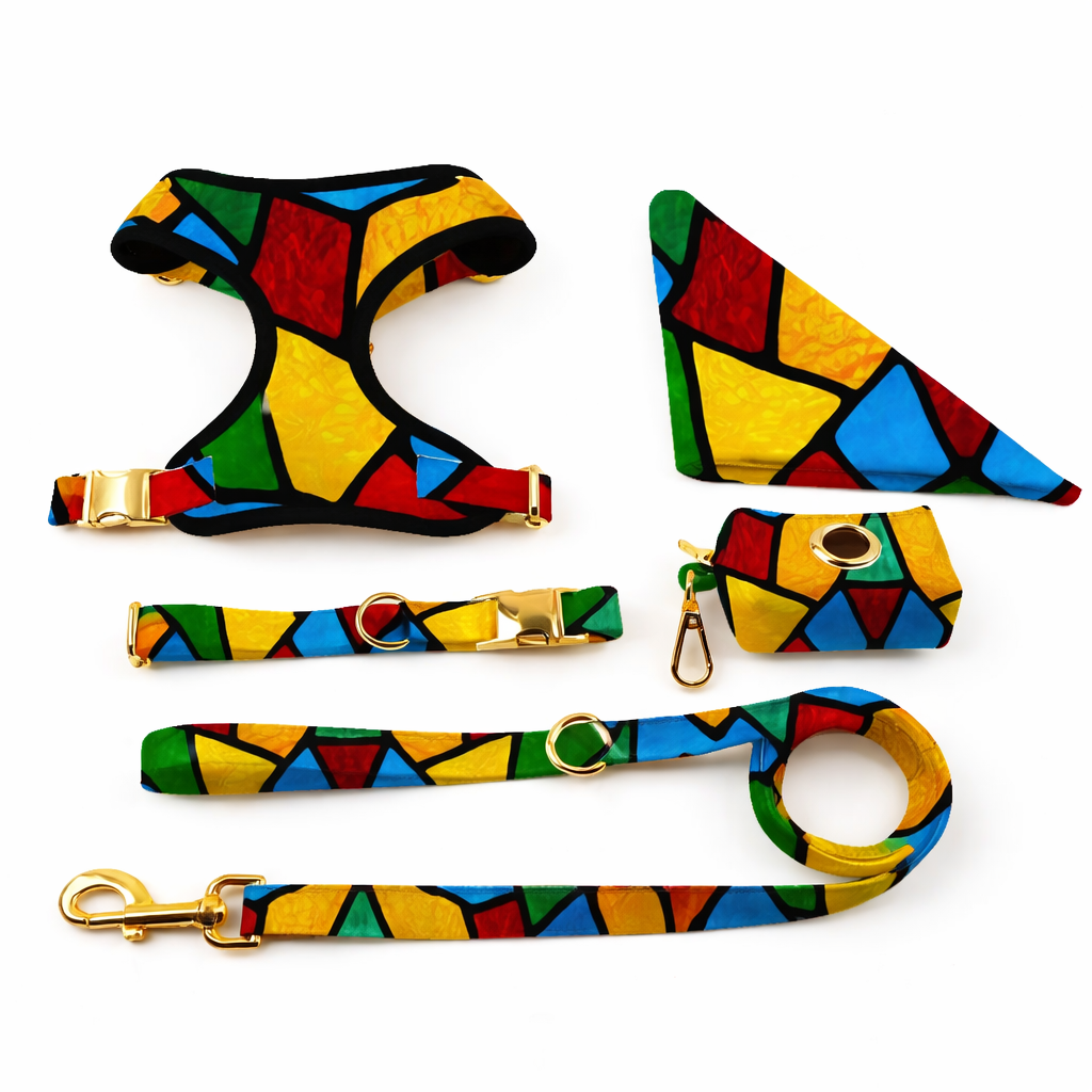 Neoprene Printed Dog Harness - Stained Glass