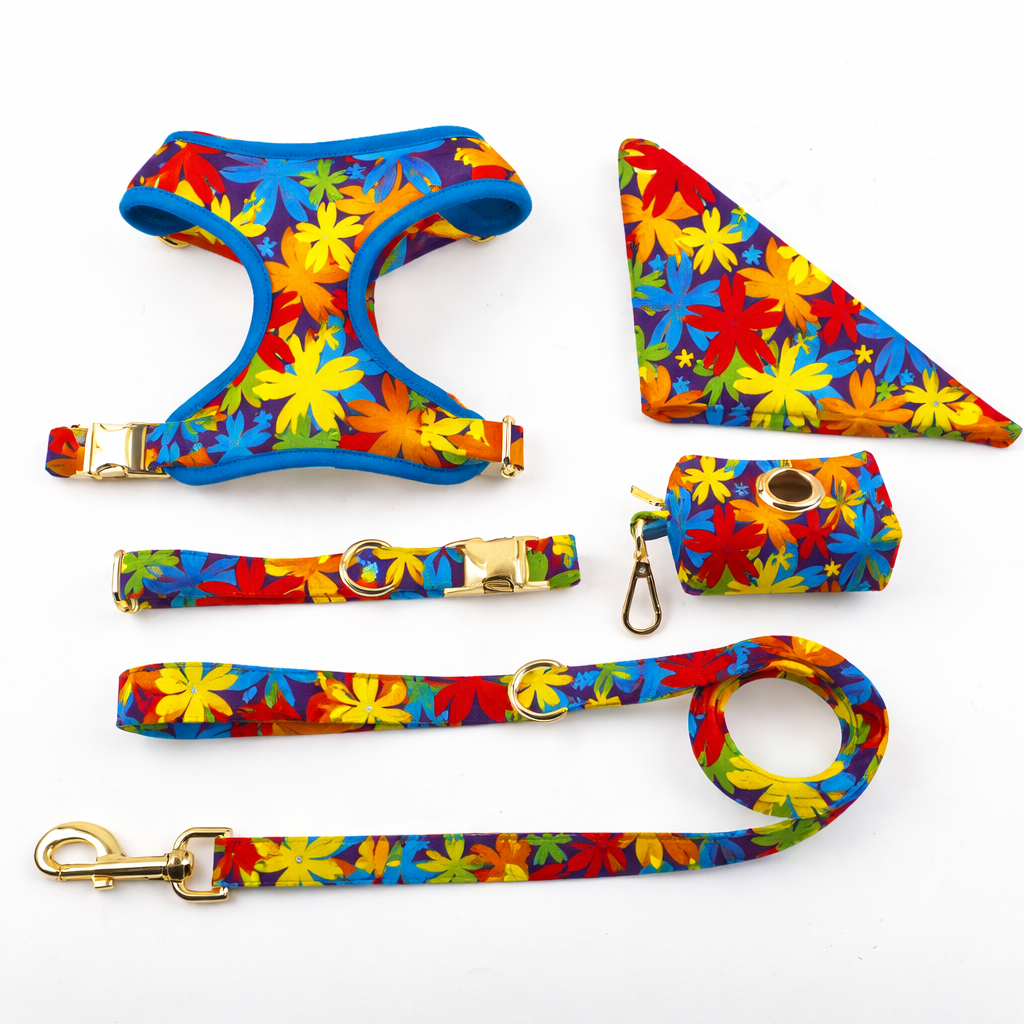 Neoprene Printed Dog Harness - Flower