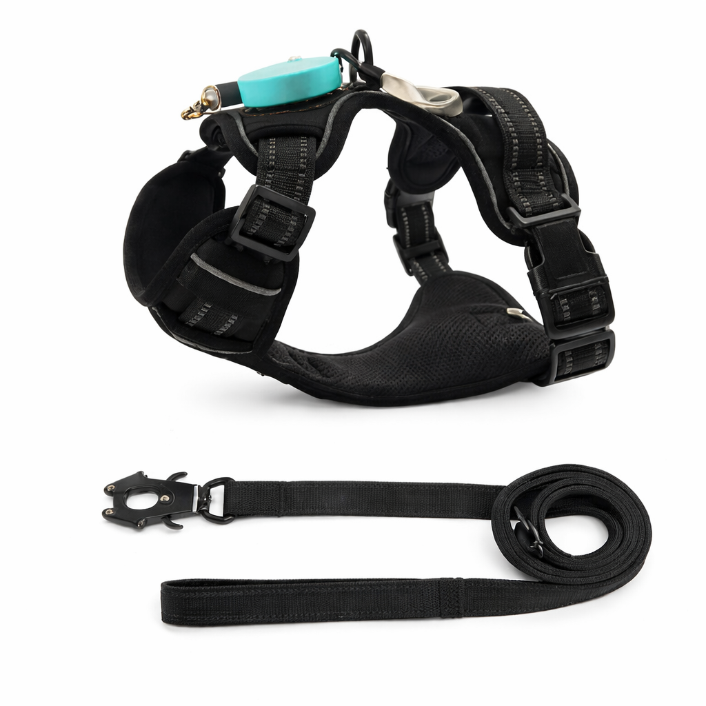 Nylon Double Strength Dog Harness - Retractable Lead