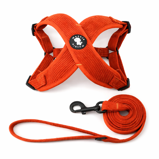 Corduroy Dog Harness - Red