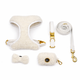 Lambs Wool Dog Harness Sets - White