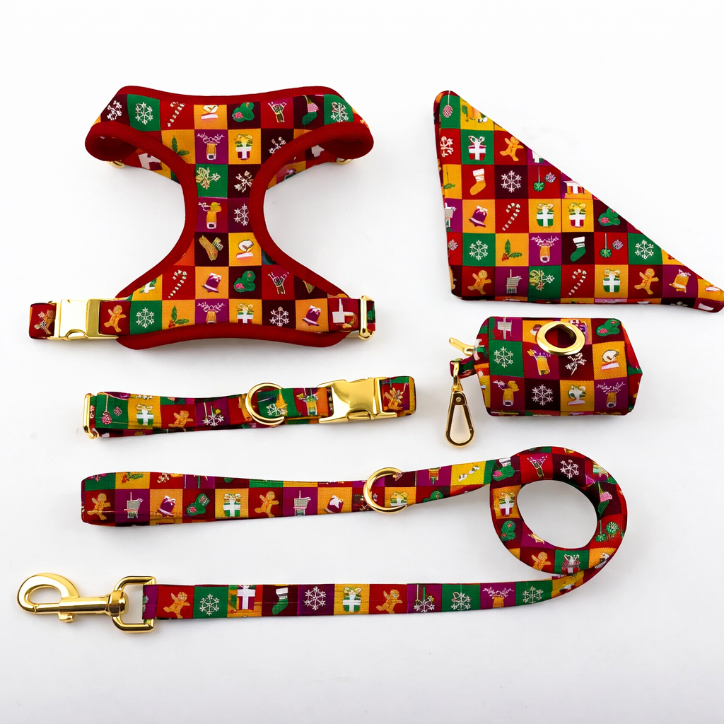 Neoprene Printed Dog Harness - Festive