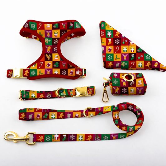 Neoprene Printed Dog Harness - Festive